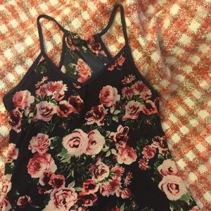 flattering navy blue floral top